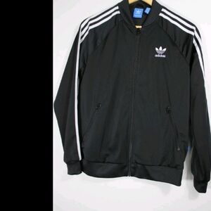 adidas Originals Black Track Jacket with White 3-Stripes